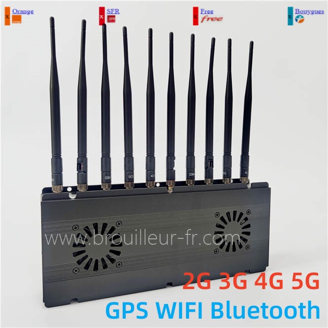 Brouilleur de Téléphone Cellulaire WiFi Bluetooth 3G 4G 5G